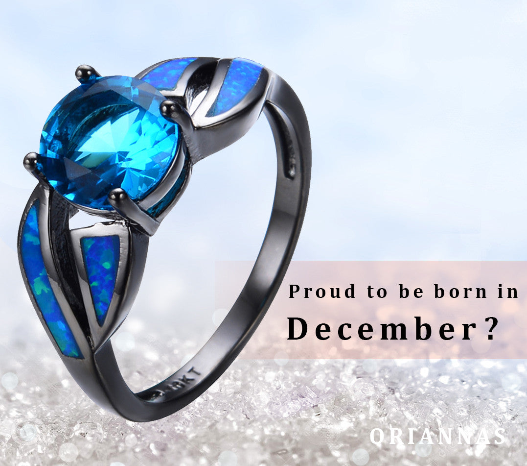 December Birthstone Opal & CZ ring