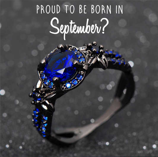 Black Gold Filled September Birthstone Ring