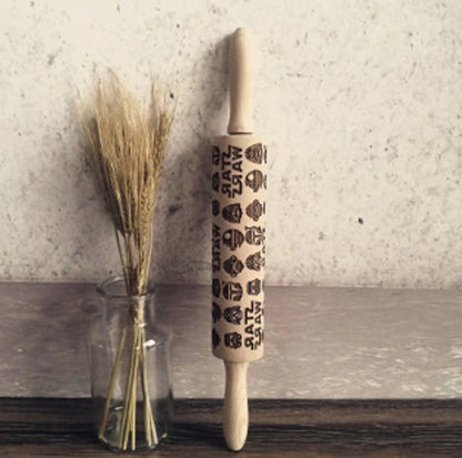 2018 Christmas Embossing Rolling Pin
