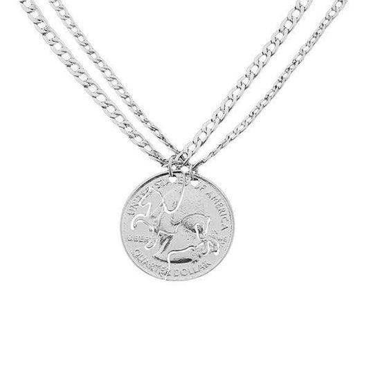 Interlocking Horse Friendship Pendant Necklace