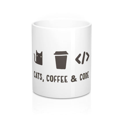 <3 Cats, Coffee, Coding Mug