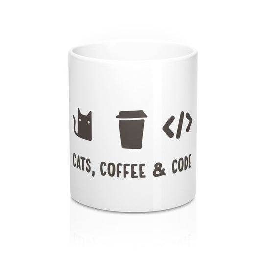 <3 Cats, Coffee, Coding Mug
