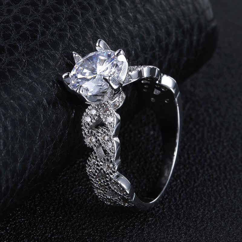 April Birthstone Floral Ring