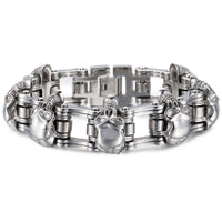 Silver Chain 7 Silver Skulls