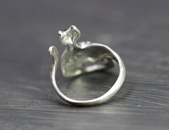 925 Sterling Silver Wrapping Cats Ring