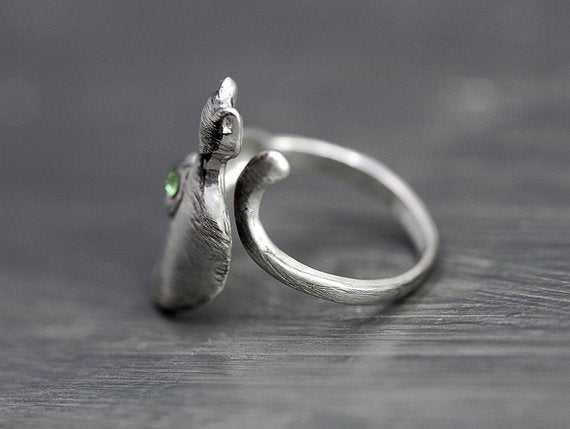 925 Sterling Silver Wrapping Cats Ring