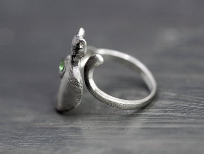 925 Sterling Silver Wrapping Cats Ring