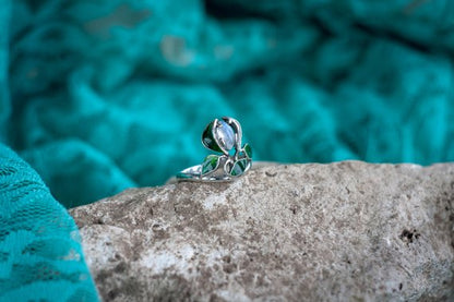 Leaf Crown Moonstone ring