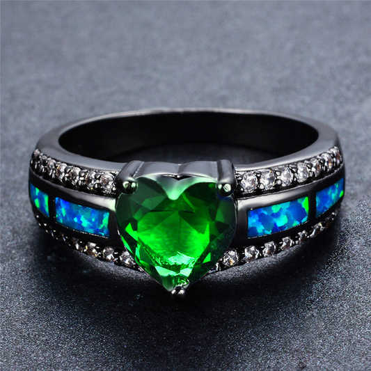 May Birthstone Heart Ring