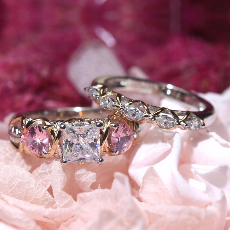 Dual Set April Birthstone Ring