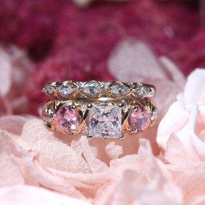 Dual Set April Birthstone Ring