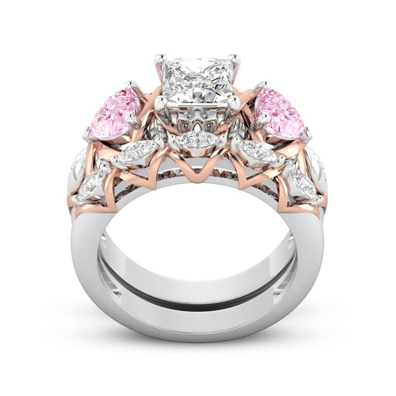 Dual Set April Birthstone Ring