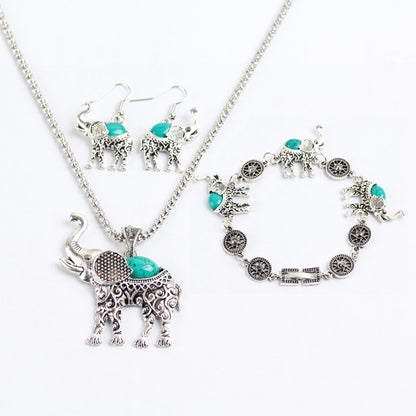 *PREMIUM* Set Tibetan Silver Elephant Necklace