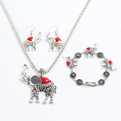 *PREMIUM* Set Tibetan Silver Elephant Necklace