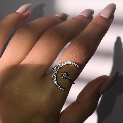 LOVELY MOON & STAR RING