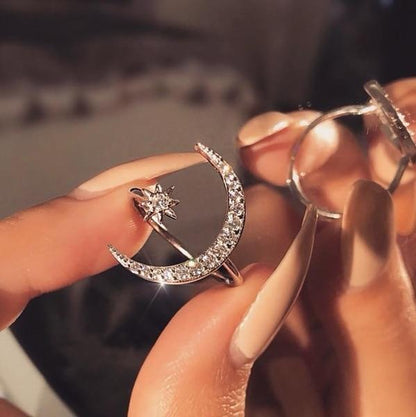 LOVELY MOON & STAR RING
