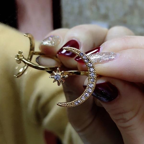 LOVELY MOON & STAR RING