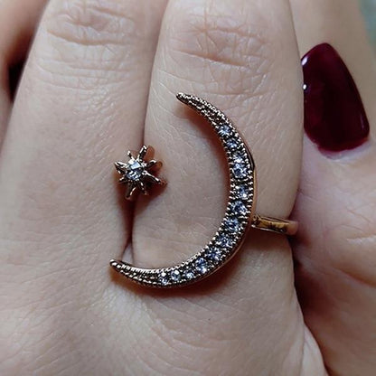 LOVELY MOON & STAR RING