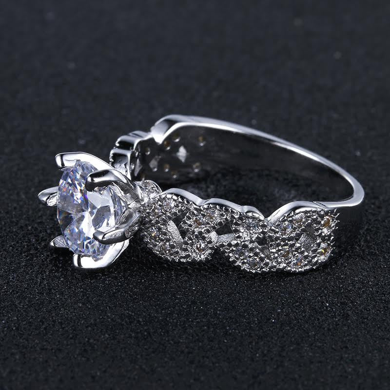 April Birthstone Floral Ring