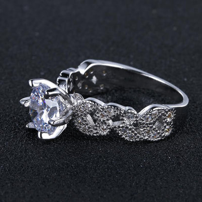 April Birthstone Floral Ring